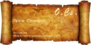 Opre Csongor névjegykártya