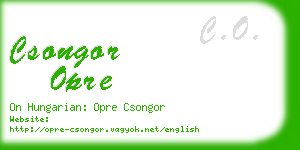 csongor opre business card